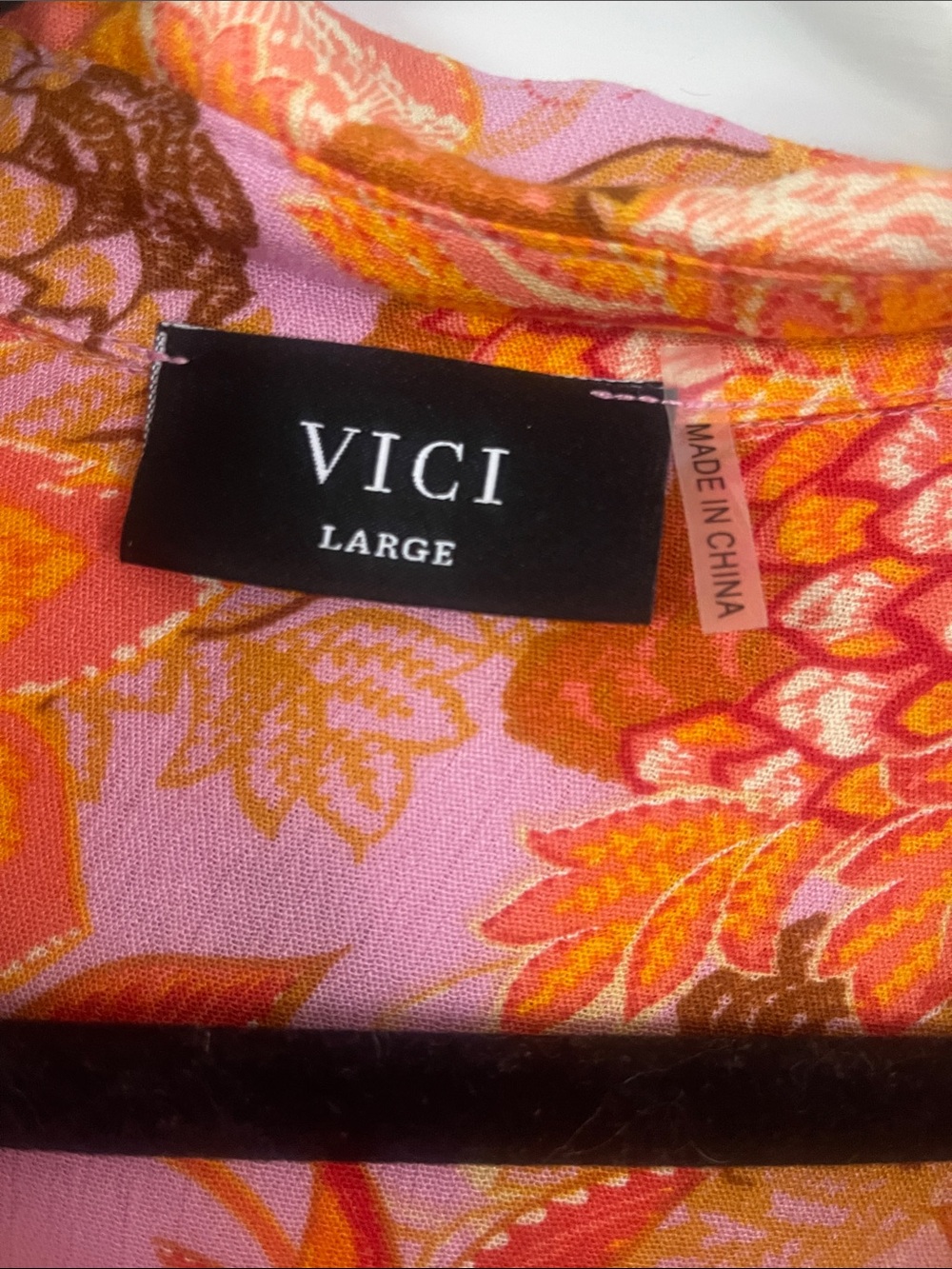 Vici Pink Floral Button-Front Tunic Dress - Picture 2 of 3